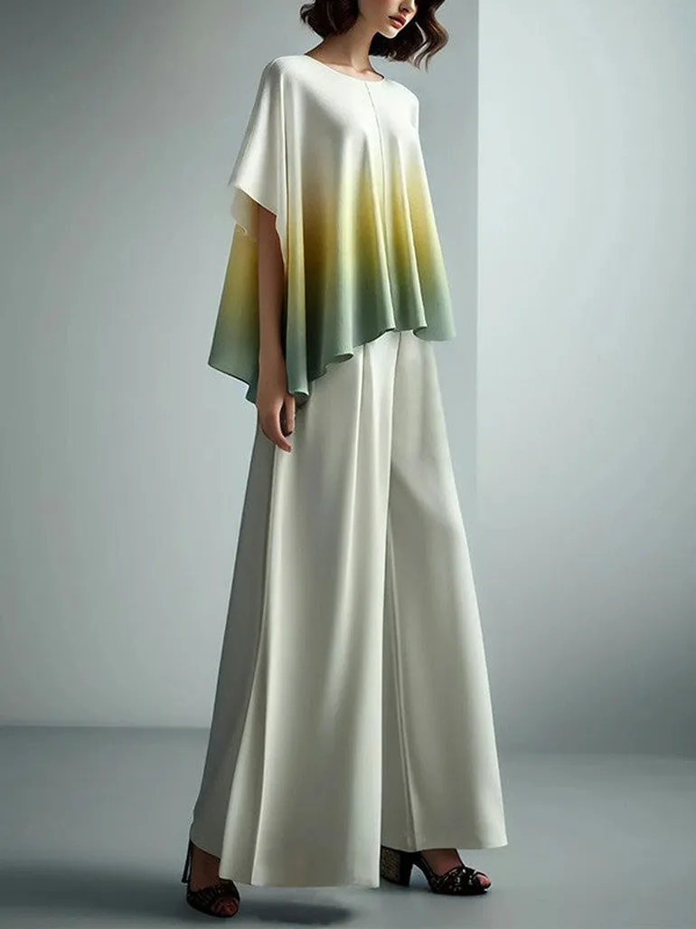 High Waisted Loose Pleated Solid Color Split-Joint Pants Trousers