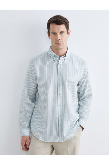 Regular Fit Striped Dobby Men's Shirt