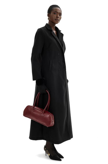 Hélène Faux Leather Tote Clutches in Burgundy