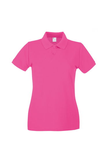 Womens/Ladies Fitted Short Sleeve Casual Polo Shirt - Hot Pink