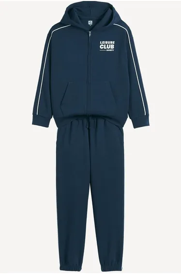 Fleece Zip-Up Hoodie and Joggers Outfit