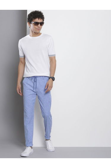 Men Blue Slim Fit Solid Joggers