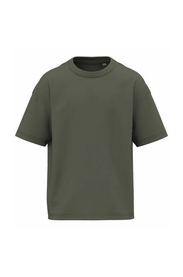 Native Spirit Childrens/Kids Oversized T-Shirt - Organic Khaki