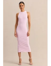 Mirana | Light Pink High-Neck Midi-Dress - 4