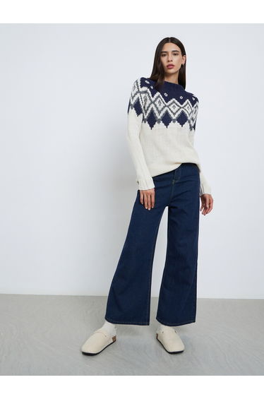 Printed Oversized Knitted Sweater