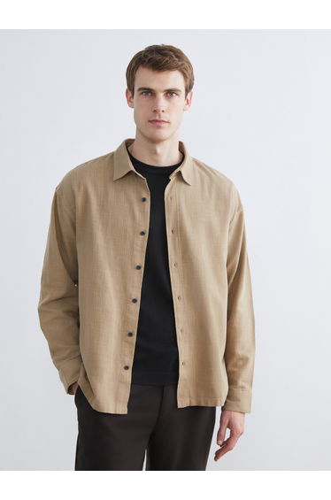 Relaxed Fit Textured Men's Shirt