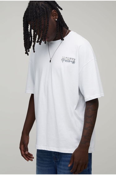 Monte Carlo Beach Print Oversized T-shirt - white