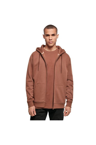Mens Heavy Zip Up Hoodie - Bark
