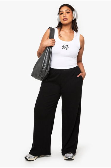 Plus Rib Straight Leg Trouser
