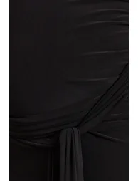 فستان كلوب ال لندن أسود طول الأرض بقصة مستقيمة - 4