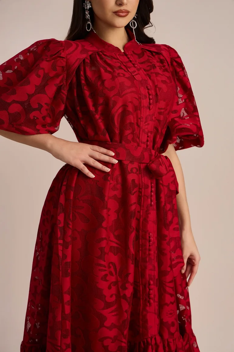 knee length dresses for ladies Emma white lace puffball dress – Glamify Famous For Loungewear