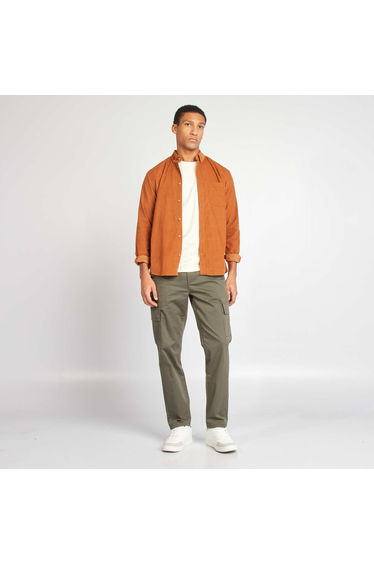 Straight-cut multi-pocket trousers KHAKI