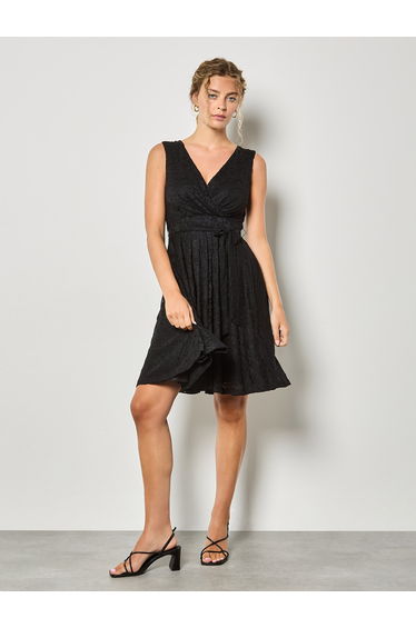 Floral Lace Fit And Flare Mini Dress