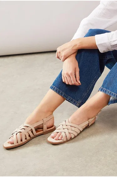 Good For The Sole: Maggie Multi Strap Slingback Flat Sandals