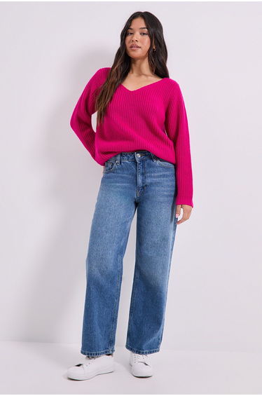 Petite V Neck Knitted Jumper