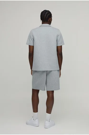 شورت بوهو مان رمادي بقصة مستقيمة