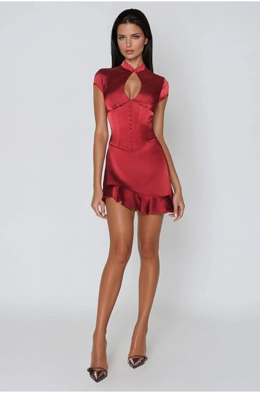 Fevronia Cutout Satin Mini Dress