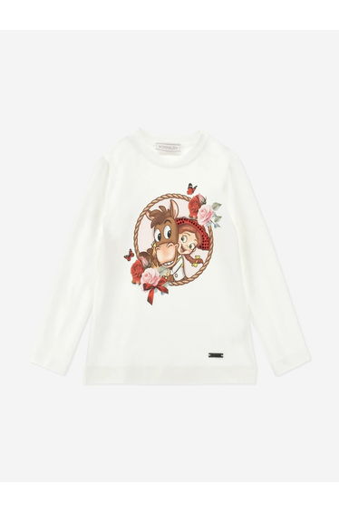 Monnalisa Girls Disney Bullseye and Jessie T-Shirt in Ivory