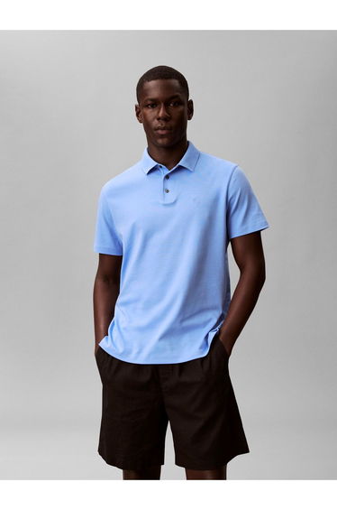 Supima Chest Embroidered Polo Blue