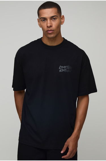 Oversized Limited Edition Gloss Print T-shirt - black