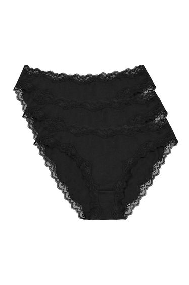 Pack of 3 Cotton Knickers with Lace Trim