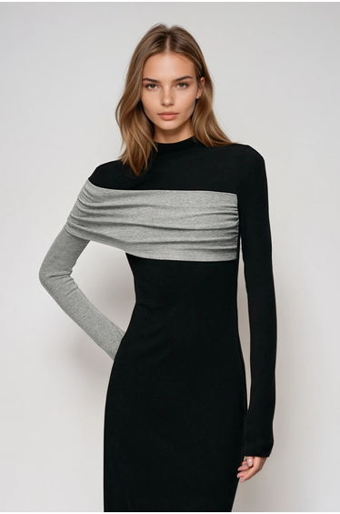Dane Bodycon Asymmetric Top In Black