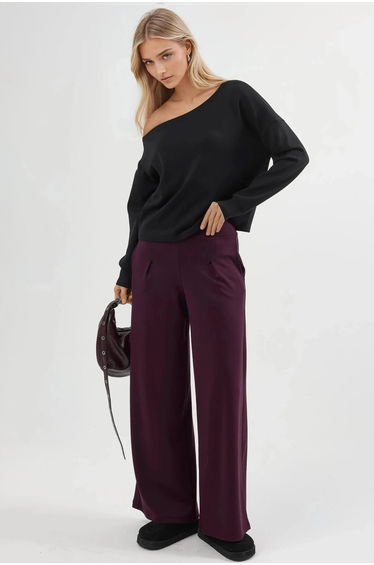 BUSEM Asymmetrical Collar Relaxed Fit Sweatshirt
