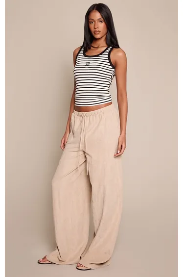 بنطلون بأرجل عريضة - بيج