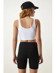 White Strappy Shaper Sports Bra - 2