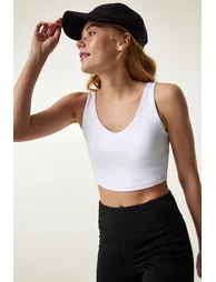 White Strappy Shaper Sports Bra - 1