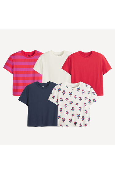 Pack of 5 T-Shirts with Short Sleeves