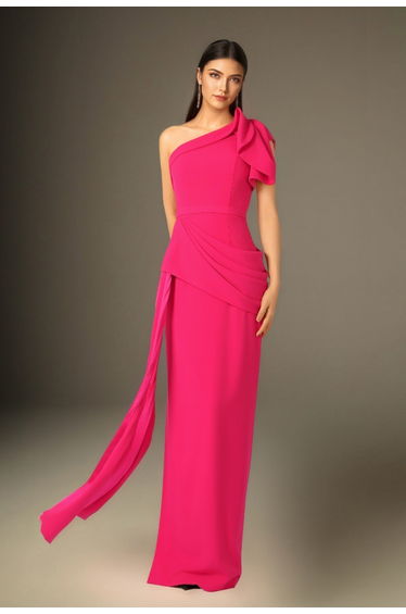 Crimson Crepe Dress