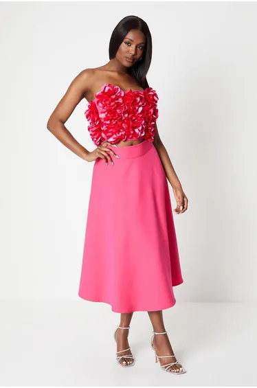 Crepe Full Midi Skirt