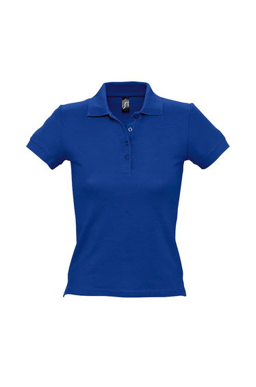 SOLS Womens/Ladies People Pique Short Sleeve Cotton Polo Shirt - Royal Blue