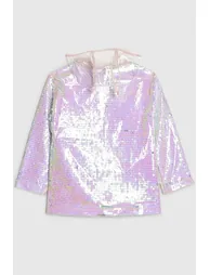 Girls Pink Sequin Rain Mac - 3