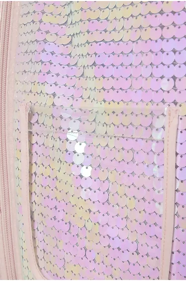 Girls Pink Sequin Rain Mac