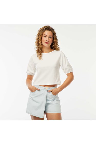 Short denim skort BLUE