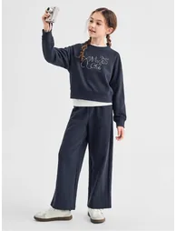 Girls' Printed Sweatshirt And Pants Set - 1