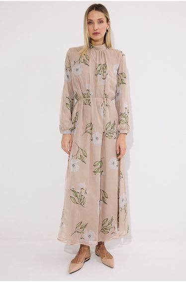LINED CHIFFON MAXI DRESS