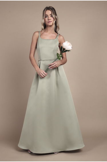 Teen Structured Satin Full Skirted Bridesmaid Dress