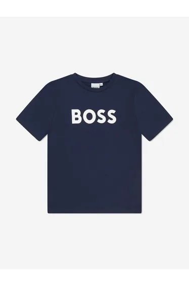Boys Logo T-Shirt in Navy