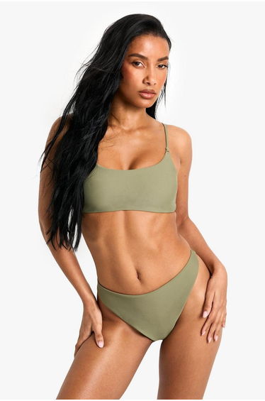 Swimwear Essentials Crop Bikini Top - khaki