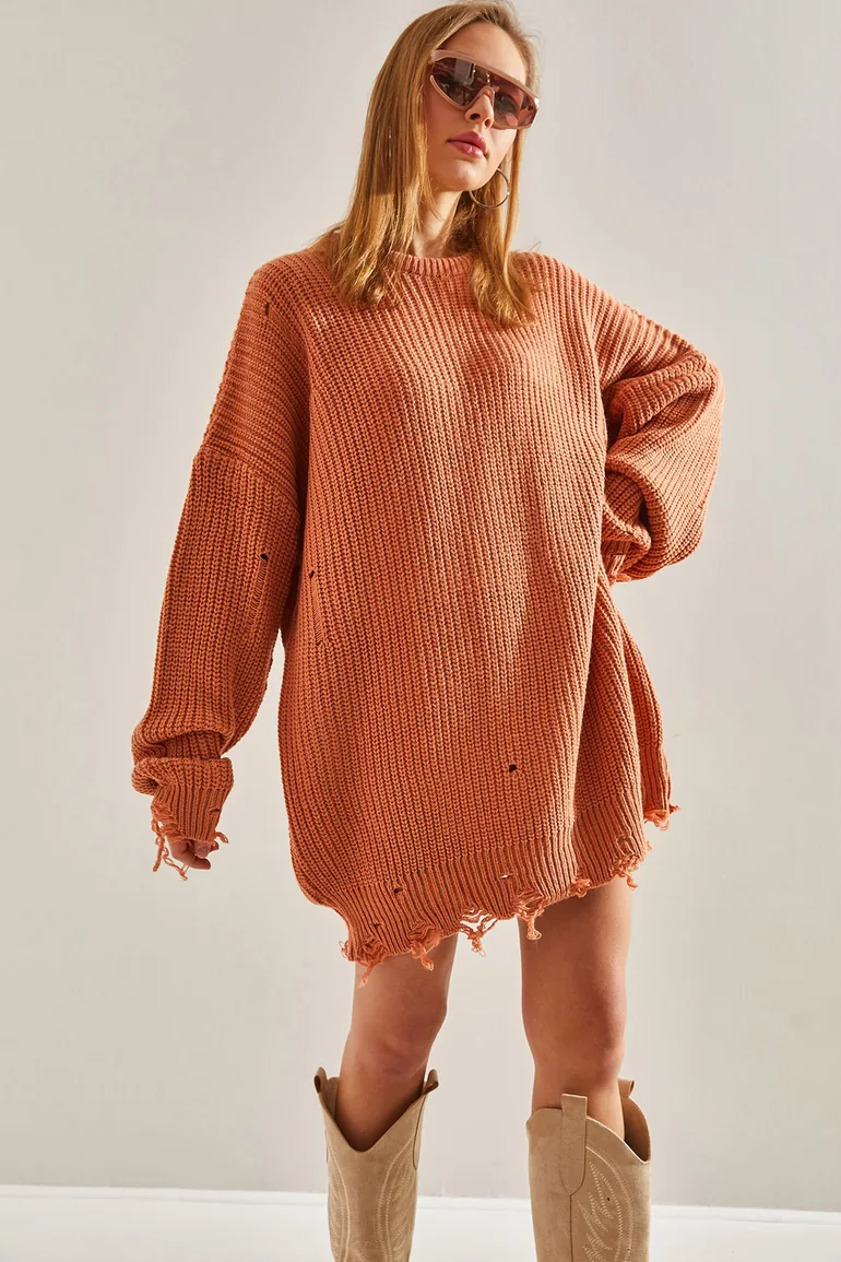 Women's Thessaloniki Knit Openwork Detail Oversize Knitwear Sweater