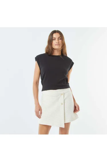 Textured knit skort BEIGE