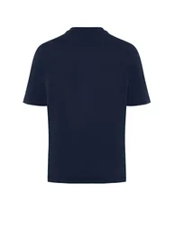 Navy Blue Basic Slim V-Neck Short Sleeved T-Shirt. 100% Cotton. - 6