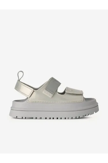 UGG Girls Glossy Sparkles GoldenGlow Sandals in Silver