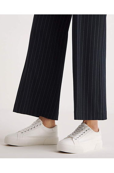 Canvas Trainer Chunky Ribbed Sole Wide