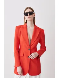 Clean Tailored Long Line Blazer - 1