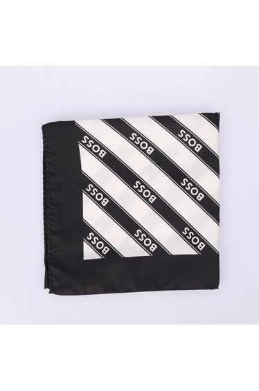 Men's Boss Pocket Square in Black