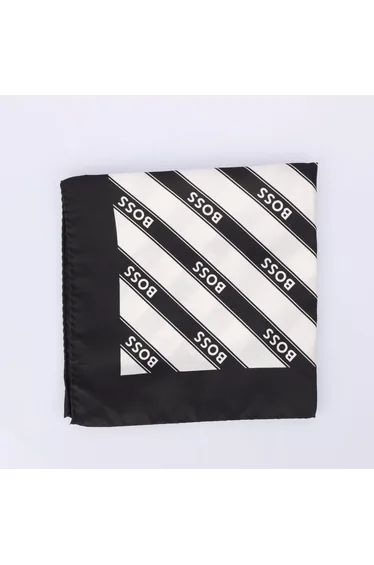 Men's Boss Pocket Square in Black